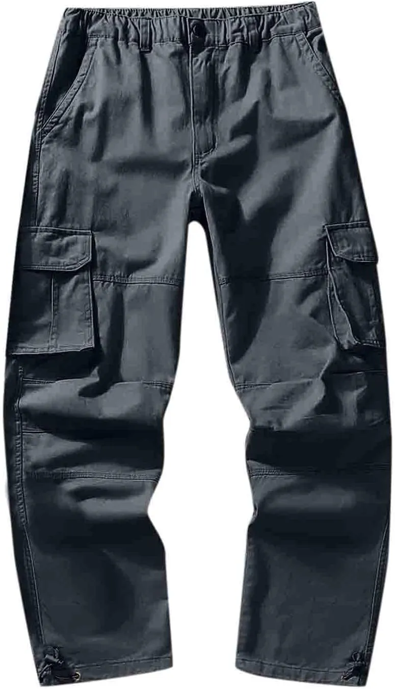 GIERIDUC Straight Leg Cargo Pants for Mens Home Workout Equipment for Men Brown Dress Pants Slim Fit Big and Tall Mens Pants