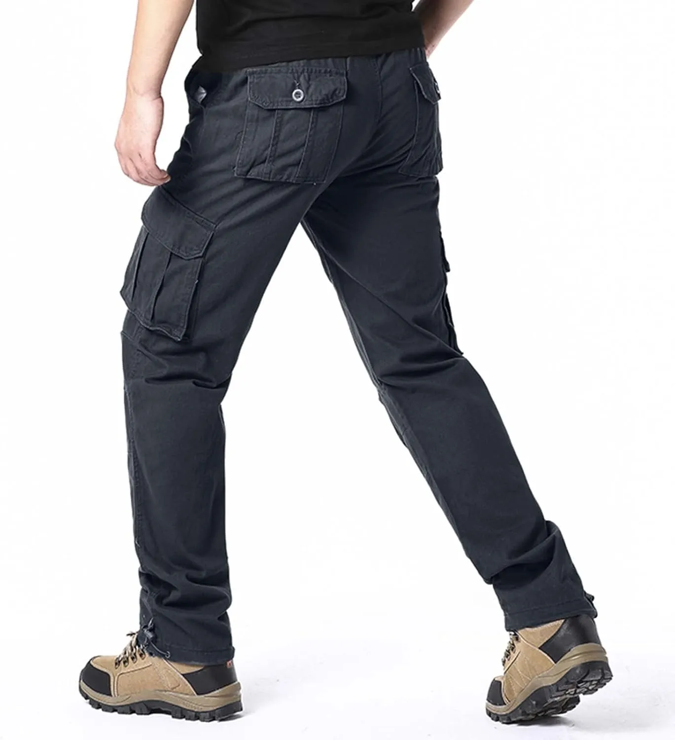 GIERIDUC Straight Leg Cargo Pants for Mens Home Workout Equipment for Men Brown Dress Pants Slim Fit Big and Tall Mens Pants