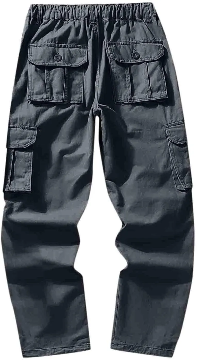 GIERIDUC Straight Leg Cargo Pants for Mens Home Workout Equipment for Men Brown Dress Pants Slim Fit Big and Tall Mens Pants