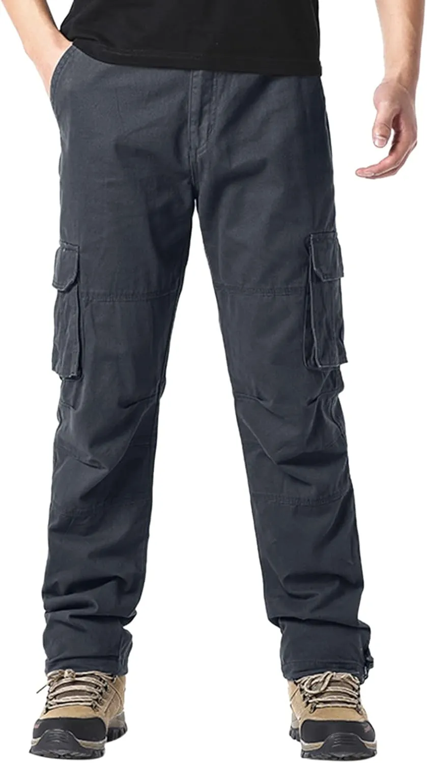 GIERIDUC Straight Leg Cargo Pants for Mens Home Workout Equipment for Men Brown Dress Pants Slim Fit Big and Tall Mens Pants
