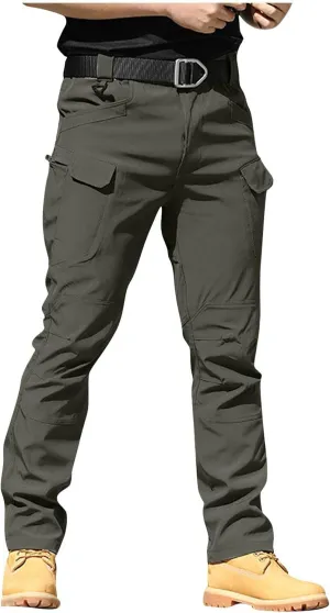 GOFULY Mens Cargo Pants Work Ripstop Stretch Construction Pants Slim Fit Casual Trousers Tall Baggy Pants with Multi Pockets