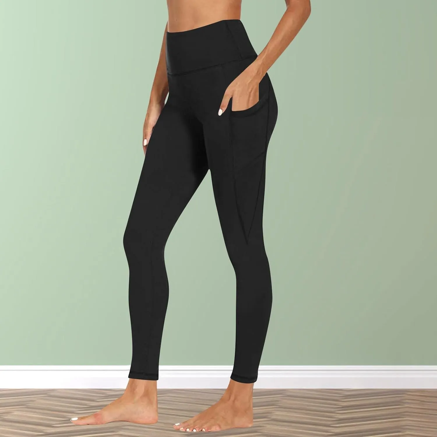 High Waisted Leggings with Pockets Women, No See Through Tummy Control Yoga Pants Workout Gym Leggings