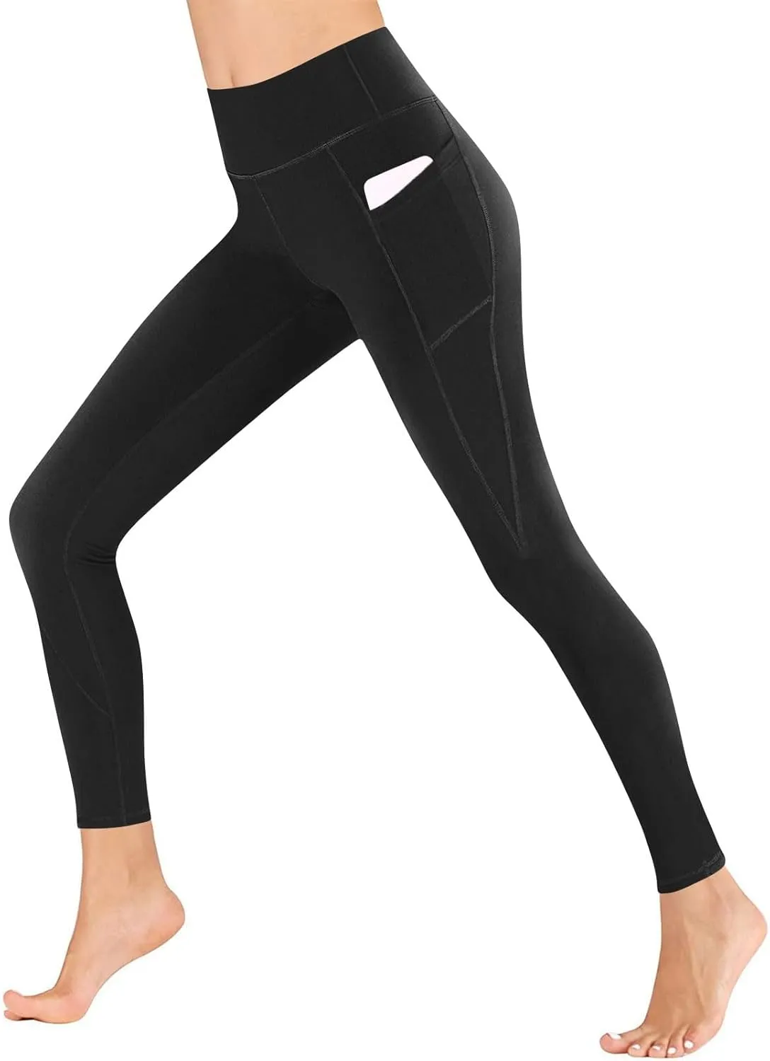 High Waisted Leggings with Pockets Women, No See Through Tummy Control Yoga Pants Workout Gym Leggings