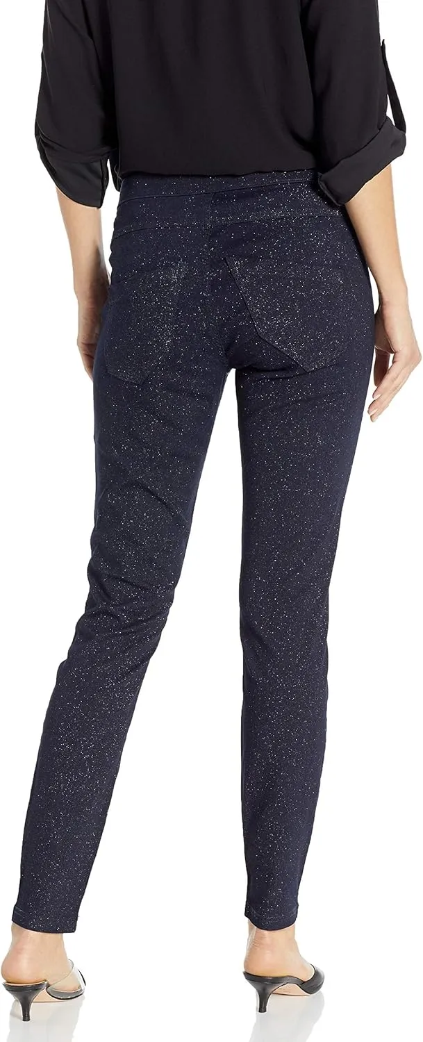 HUE Women's Sparkle Tux Denim Leggings