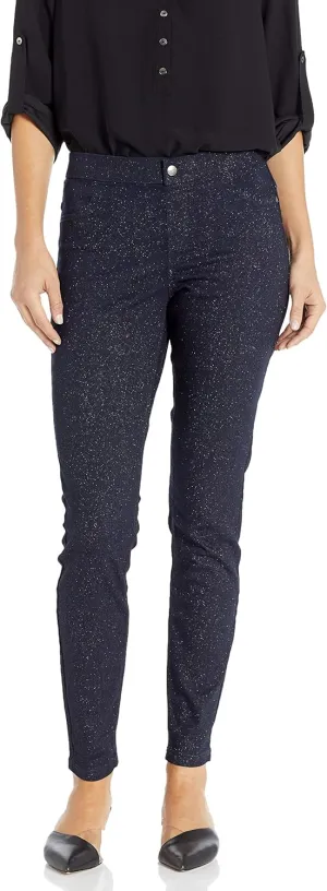 HUE Women's Sparkle Tux Denim Leggings
