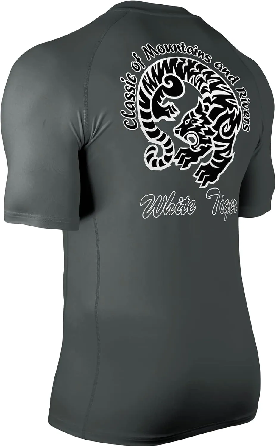 HUGE SPORTS Men's UPF 50  Shorts Sleeve Swim Shirts Quick Dry Rash Guard