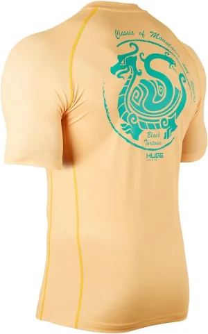 HUGE SPORTS Men's UPF 50  Shorts Sleeve Swim Shirts Quick Dry Rash Guard