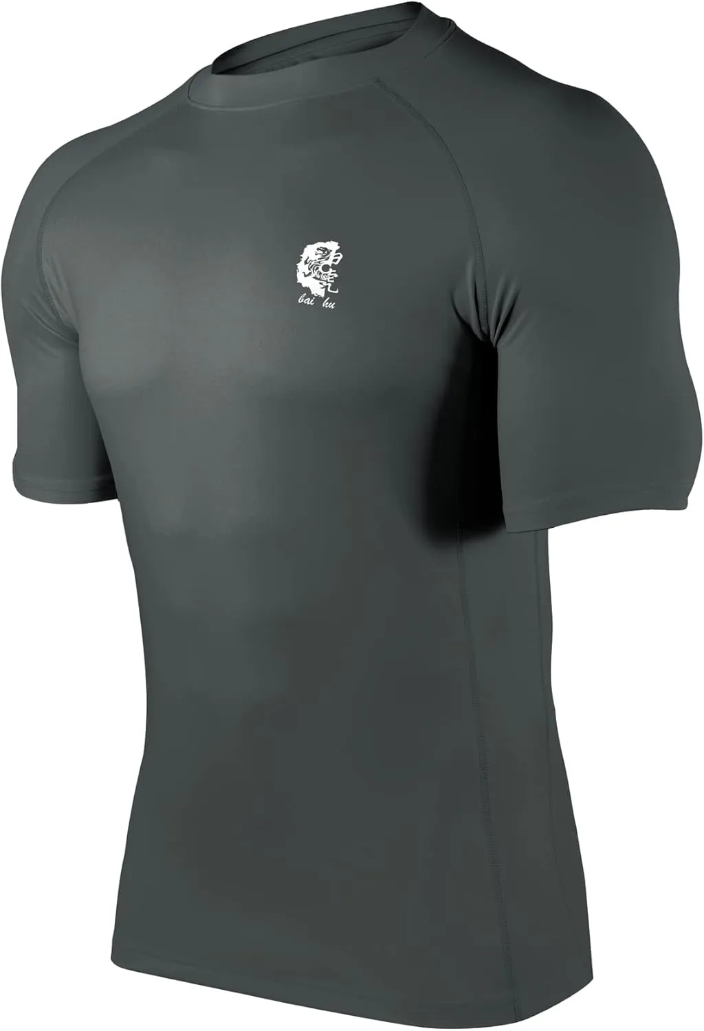 HUGE SPORTS Men's UPF 50  Shorts Sleeve Swim Shirts Quick Dry Rash Guard