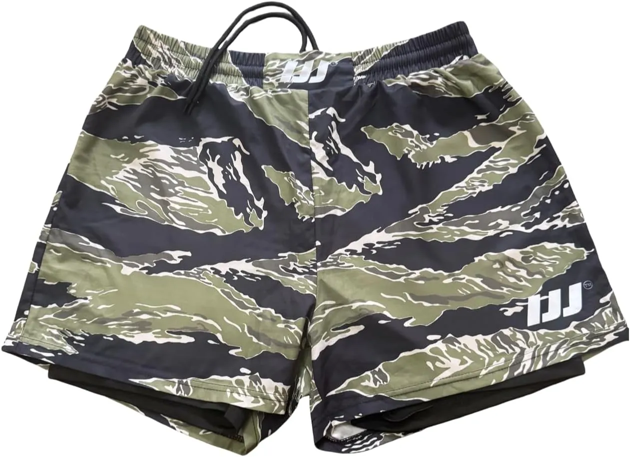 Hybrid Combat Shorts with Built-in Compression Liner for Jiu Jitsu, Grappling, MMA, and Wrestling