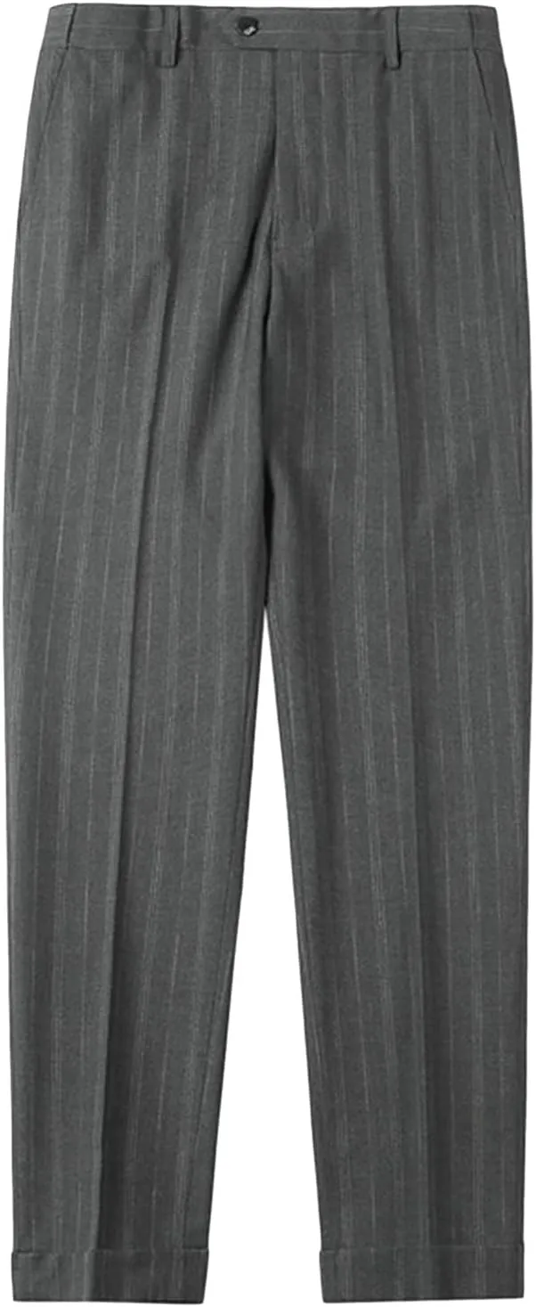 JEShifangjiusu Men's Classic Athletic Pants Slim Fit Business Dress Pants Chino Pant Flat Front Straight Fit Suit Pant (29,Black), Black, 29