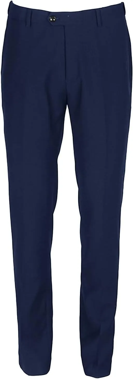 JEShifangjiusu Men's Classic Fit Dress Pant Flat Front Straight Casual Pants Fashion Retro Stretch Business Dress Chino Pants (40,Dark Blue), Dark Blue, 40