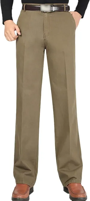 JEShifangjiusu Men's Stretch Dress Pants Casual Slim Fit Skinny Suit Pants Chino Pant Business Fit Flex Flat Front Pant (33,Dark Khaki), Dark Khaki, 33