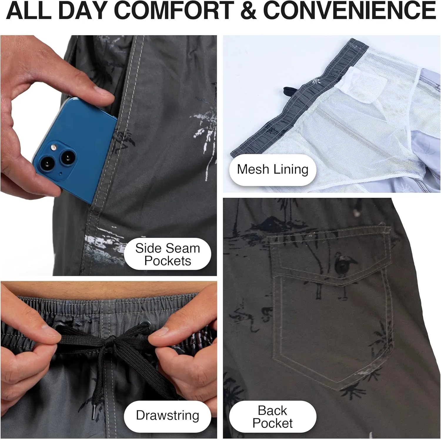 Kanu Surf Men's Wade Trunks Quick-Dry Swim Shorts, 5.5  9 Inch Inseam (Regular & Extended Sizes)