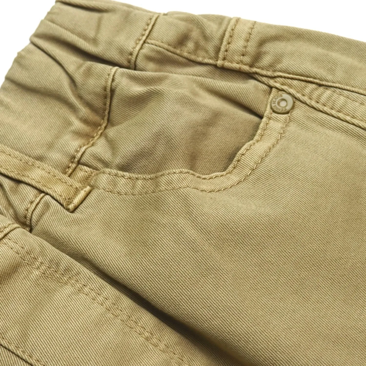 KIDSCOOL SPACE 8-Pocket Girls Wide-Leg Denim Pants, 5-14T Ribbed Elastic Waist with D-Ring Loops Cargo Jeans