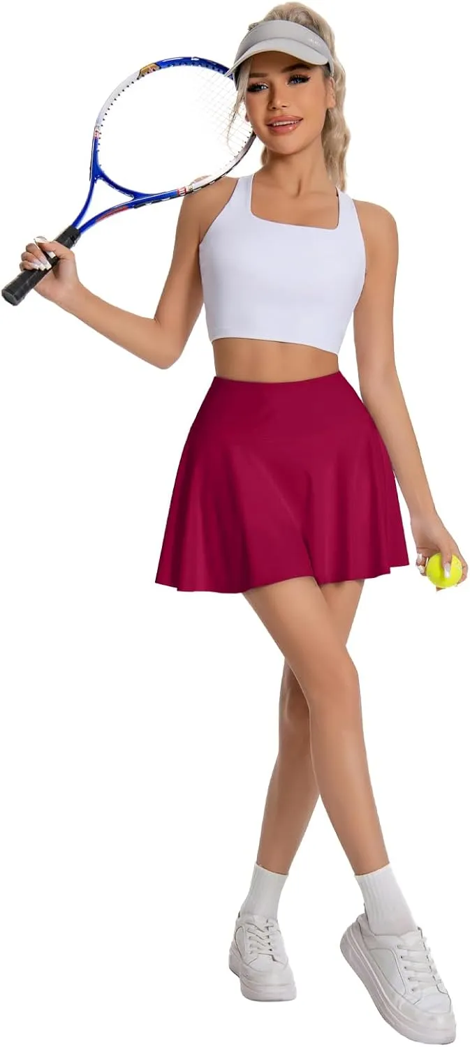 KOKITA Tennis Skirts for Women -with Internal Pocket Pleated High Waisted Athletic Golf Skorts Workout Dress Running Skort
