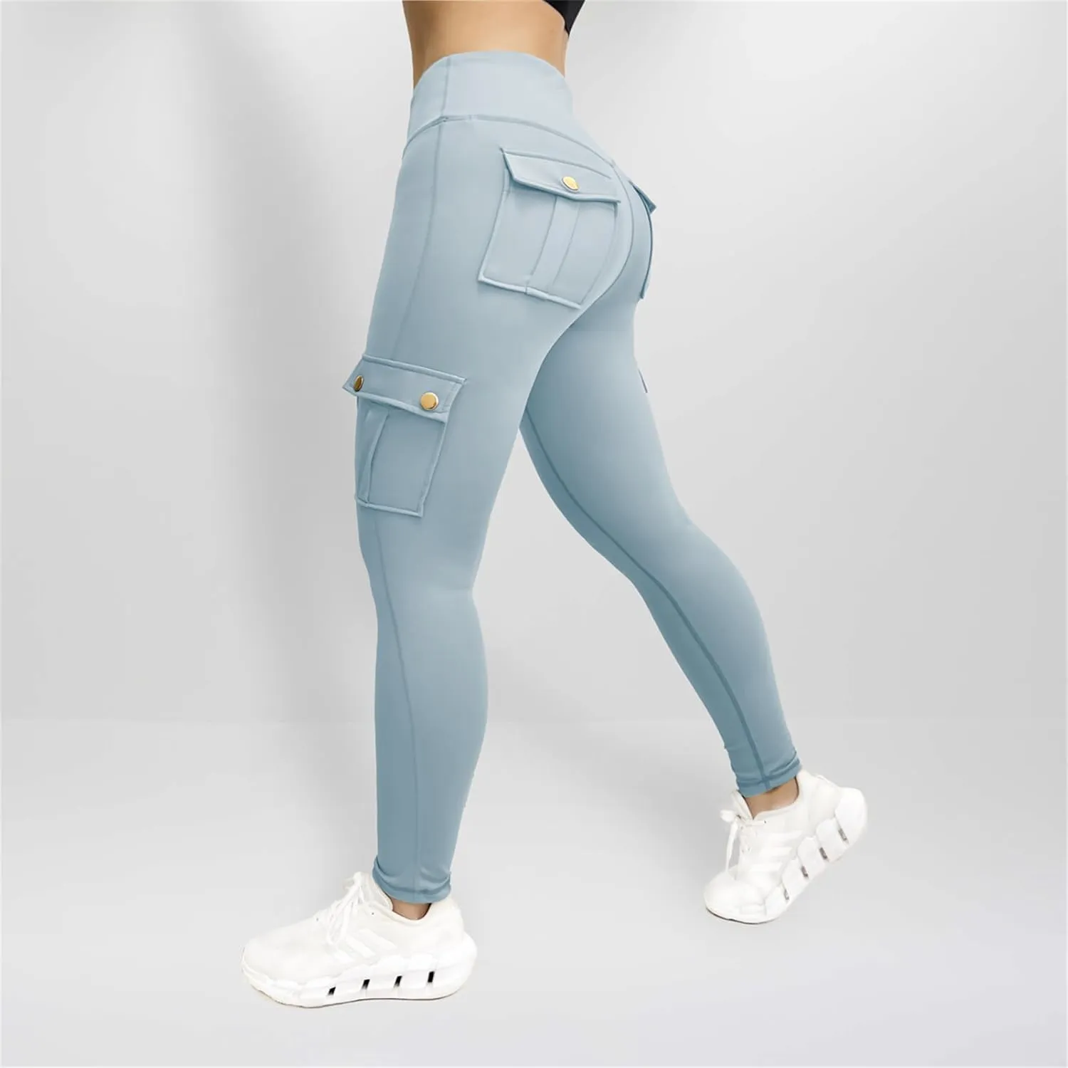 Kubbon Women's Yoga Leggings Butt Lifting Cargo Pants High Waist Tummy Control Workout Pants Lounge Trousers with Pockets