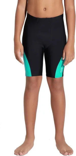 LEAO Youth Boys Swim Jammers Solid Swimsuit UPF 50  Sun Pretection Quick Dry Athletic Swimming Shorts