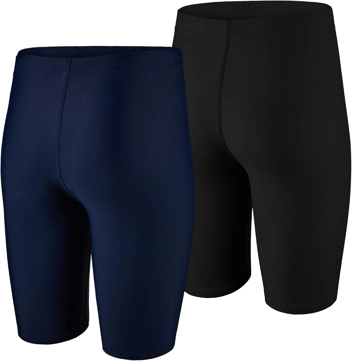 LEAO Youth Boys Swim Jammers Solid Swimsuit UPF 50  Sun Pretection Quick Dry Athletic Swimming Shorts