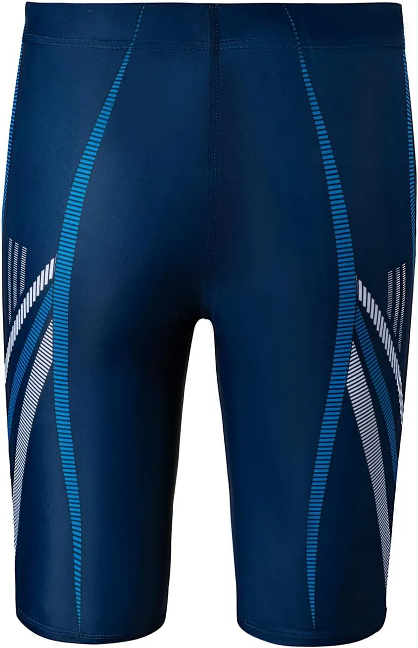 LEAO Youth Boys Swim Jammers Solid Swimsuit UPF 50  Sun Pretection Quick Dry Athletic Swimming Shorts