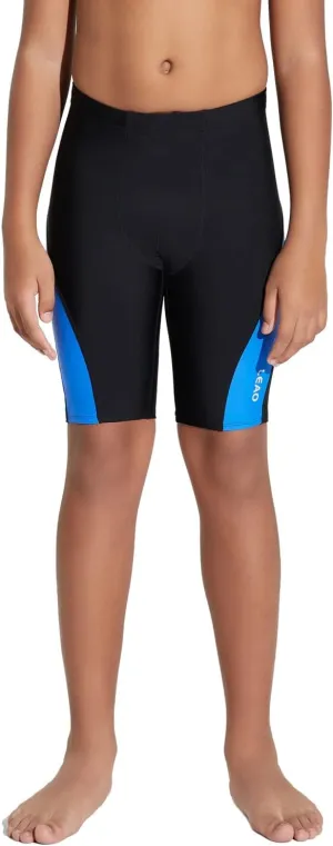 LEAO Youth Boys Swim Jammers Solid Swimsuit UPF 50  Sun Pretection Quick Dry Athletic Swimming Shorts