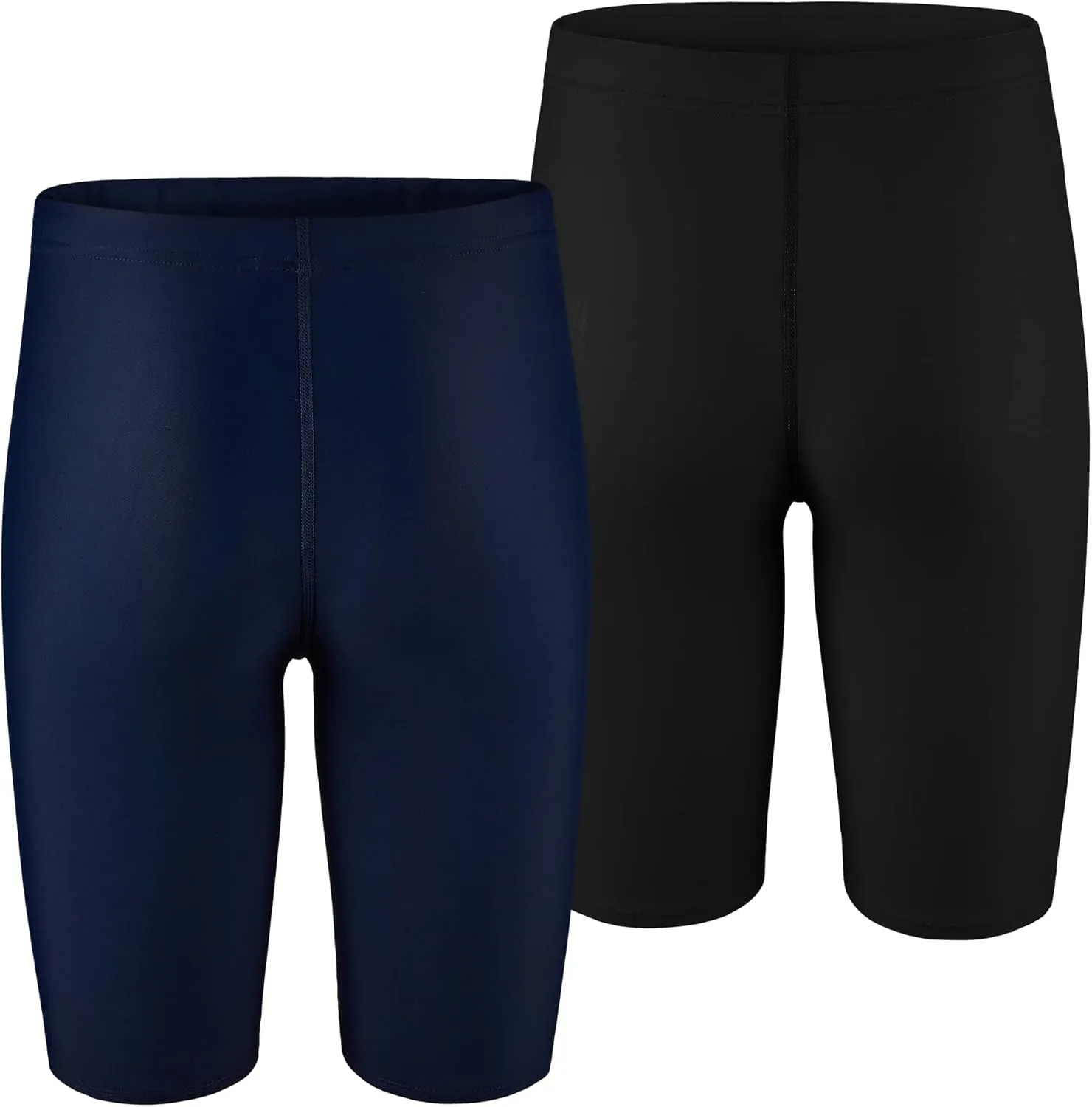LEAO Youth Boys Swim Jammers Solid Swimsuit UPF 50  Sun Pretection Quick Dry Athletic Swimming Shorts