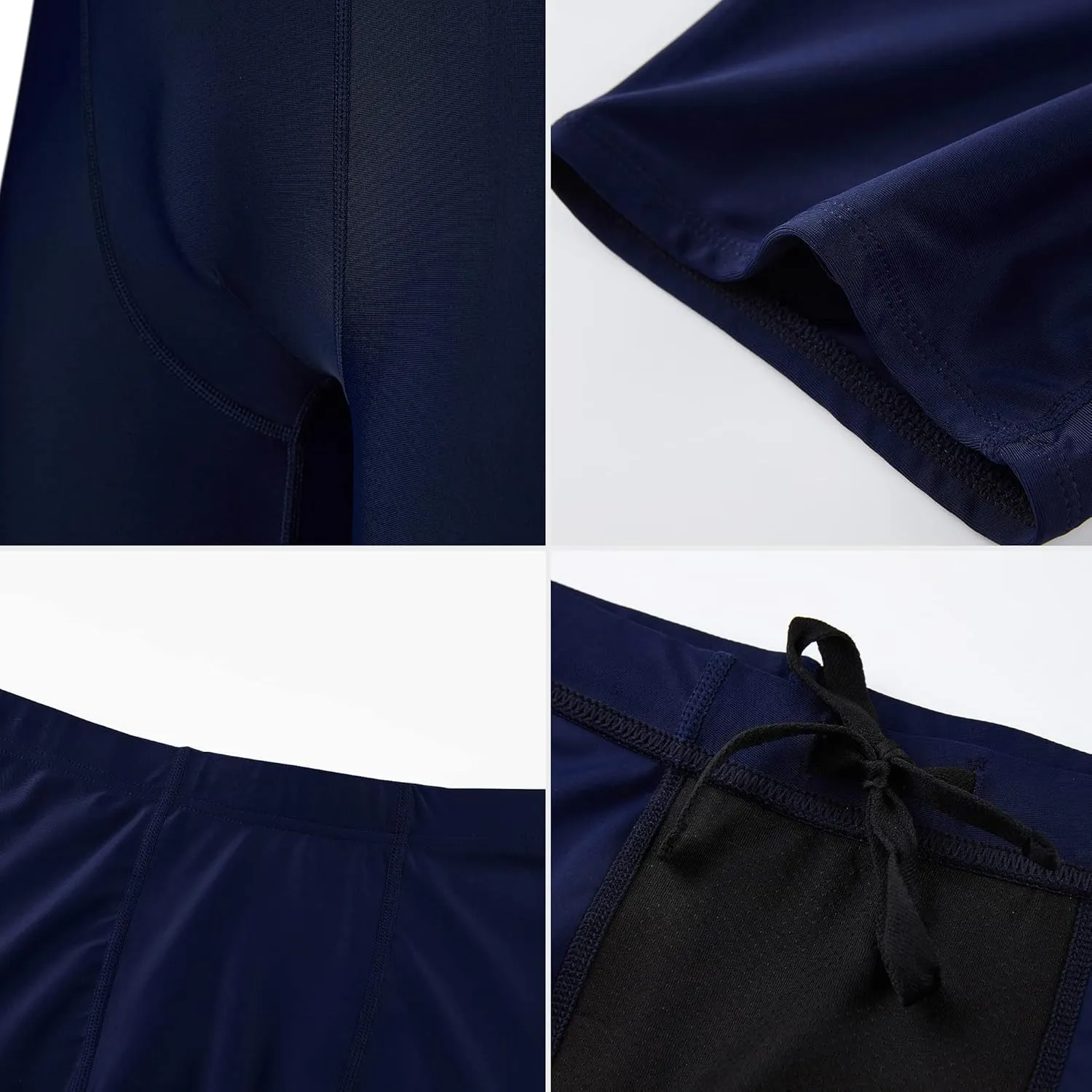 LEAO Youth Boys Swim Jammers Solid Swimsuit UPF 50  Sun Pretection Quick Dry Athletic Swimming Shorts