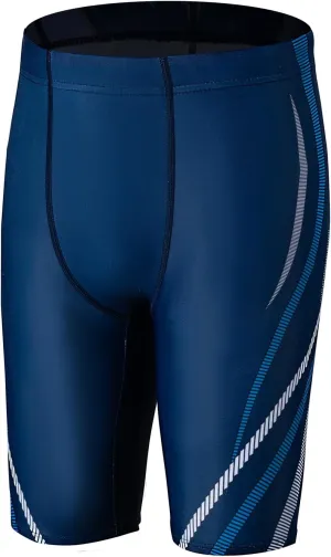 LEAO Youth Boys Swim Jammers Solid Swimsuit UPF 50  Sun Pretection Quick Dry Athletic Swimming Shorts