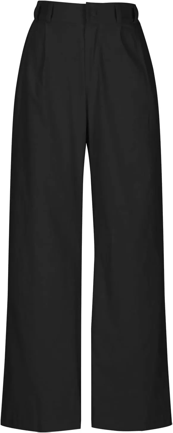 Lmdudan Wide Leg Capri Pants for Women High Waist Cotton Linen Flowy Pleated Capris Cropped Pant Casual Trousers with Pockets
