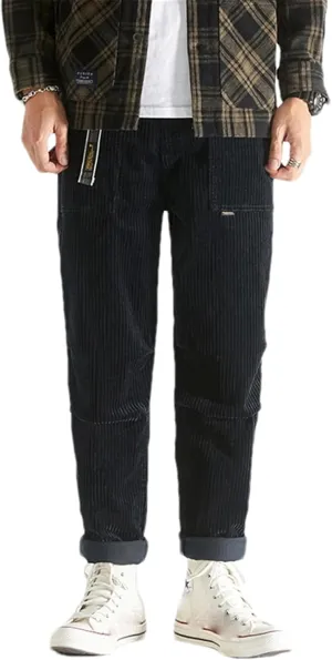 Loose Corduroy Harem Pant Autumn Winter Men's Streetwear Trousers Vintage Khaki Baggy Pants Male Cargo Pants Man