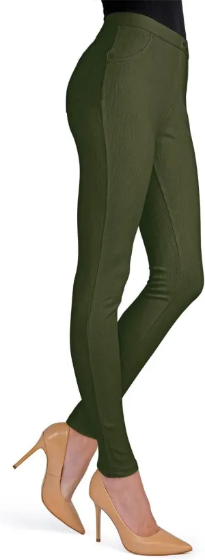 MeMoi Lisse Chino Cotton Blend Leggings