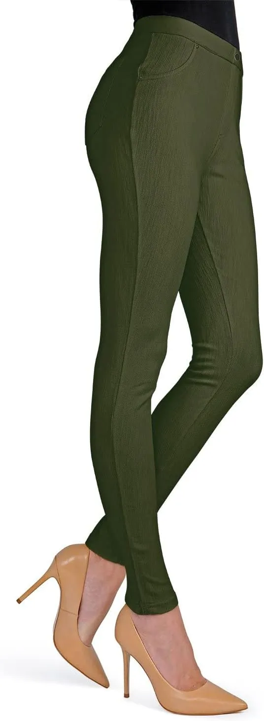 MeMoi Lisse Chino Cotton Blend Leggings