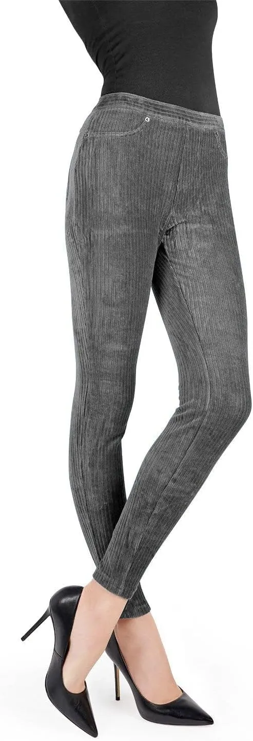 MeMoi Wide-Rib Stretch Corduroy Leggings