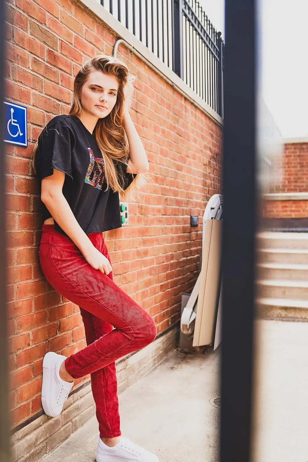 MeMoi Wide-Rib Stretch Corduroy Leggings