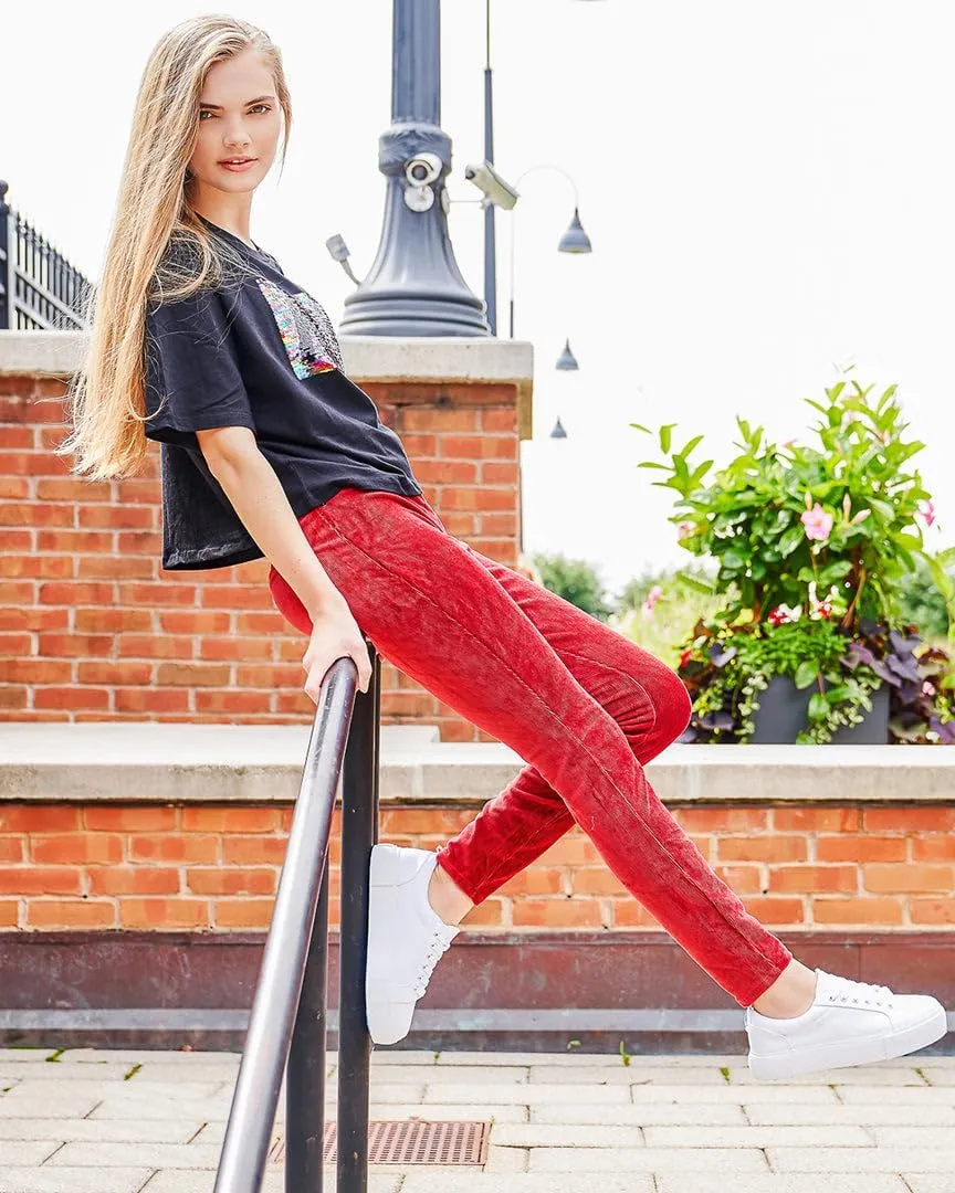 MeMoi Wide-Rib Stretch Corduroy Leggings