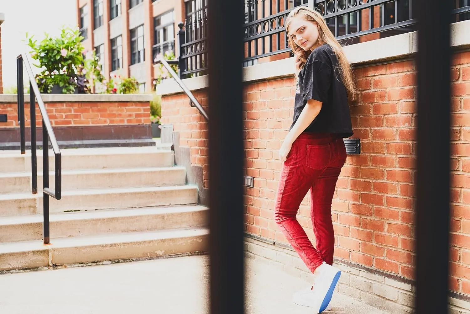 MeMoi Wide-Rib Stretch Corduroy Leggings