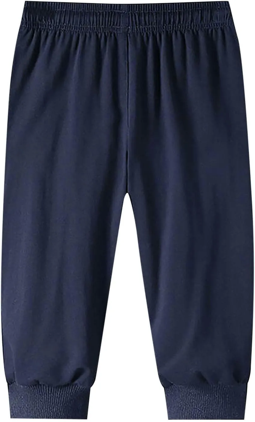 Men Cargo Work Pants Casual Linen Elasticated Waist Pant Jogging Sweatpants Joggers Baggy Sports Gym Pants