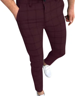 Men Casual Pants Slim-Fit Casual Stretch Chino Pant Men's Classic-Fit Wrinkle- Flat-Front Chino White Linen Trousers