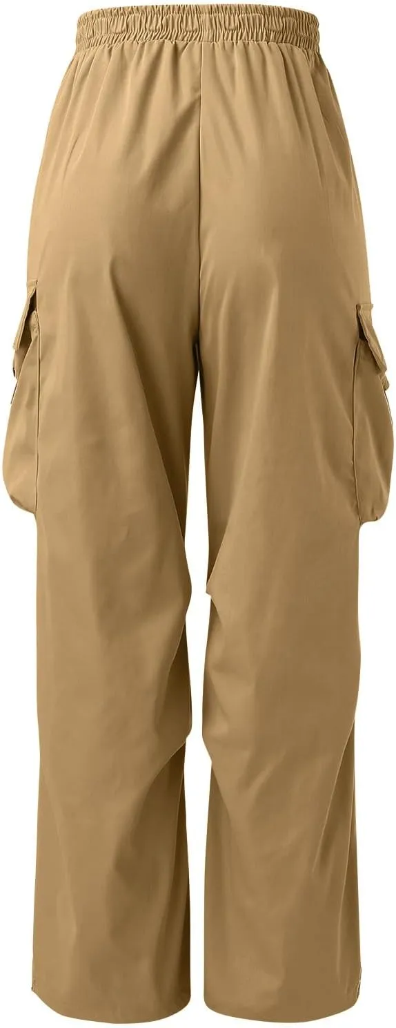 Men's Baggy Cargo Pants Trendy Casual Parachute Pants Cotton Stretch Loose Fit Harem Joggers with Pockets