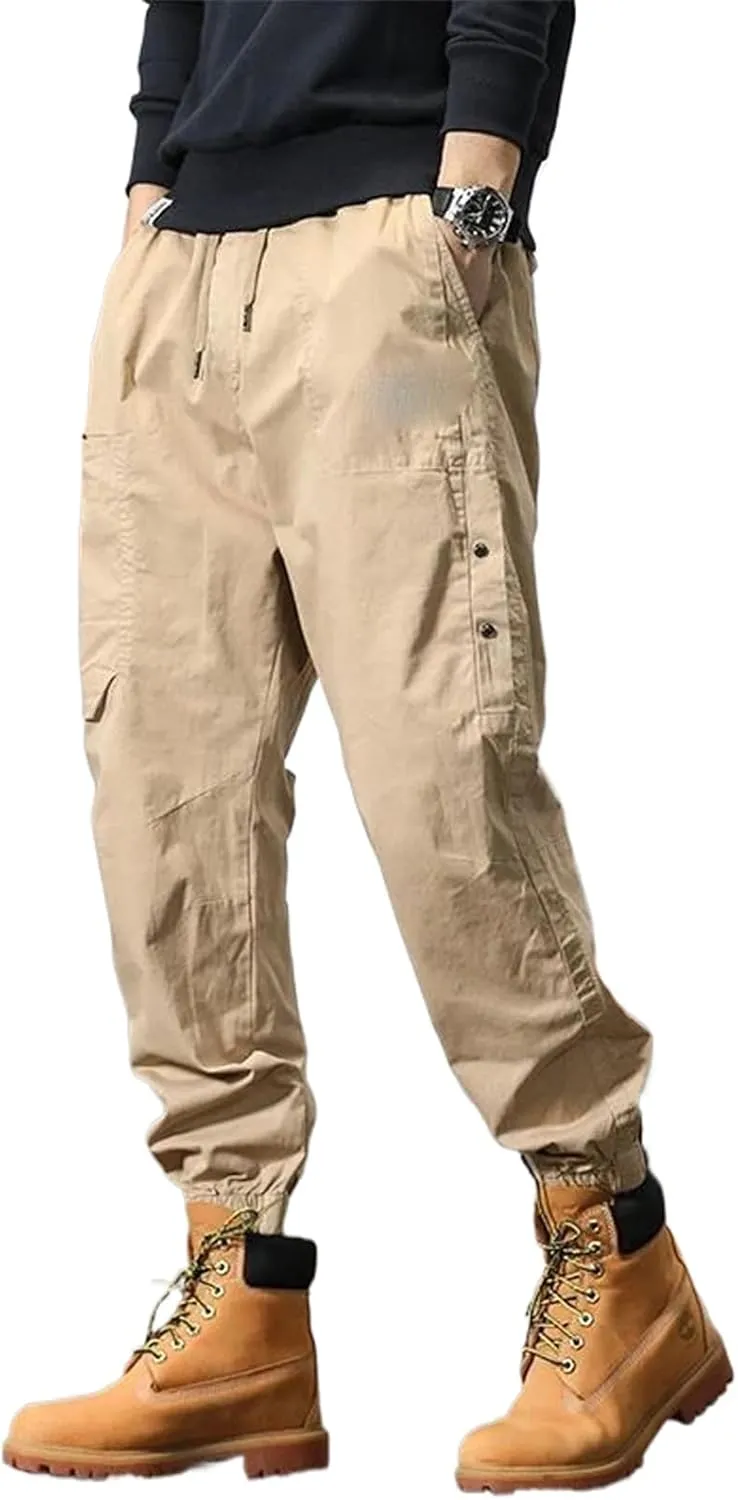 Men's Big Pocket Cargo Harem Casual Trousers Male Hip Hop Man Jogger Sweatpants Streetwear Pants