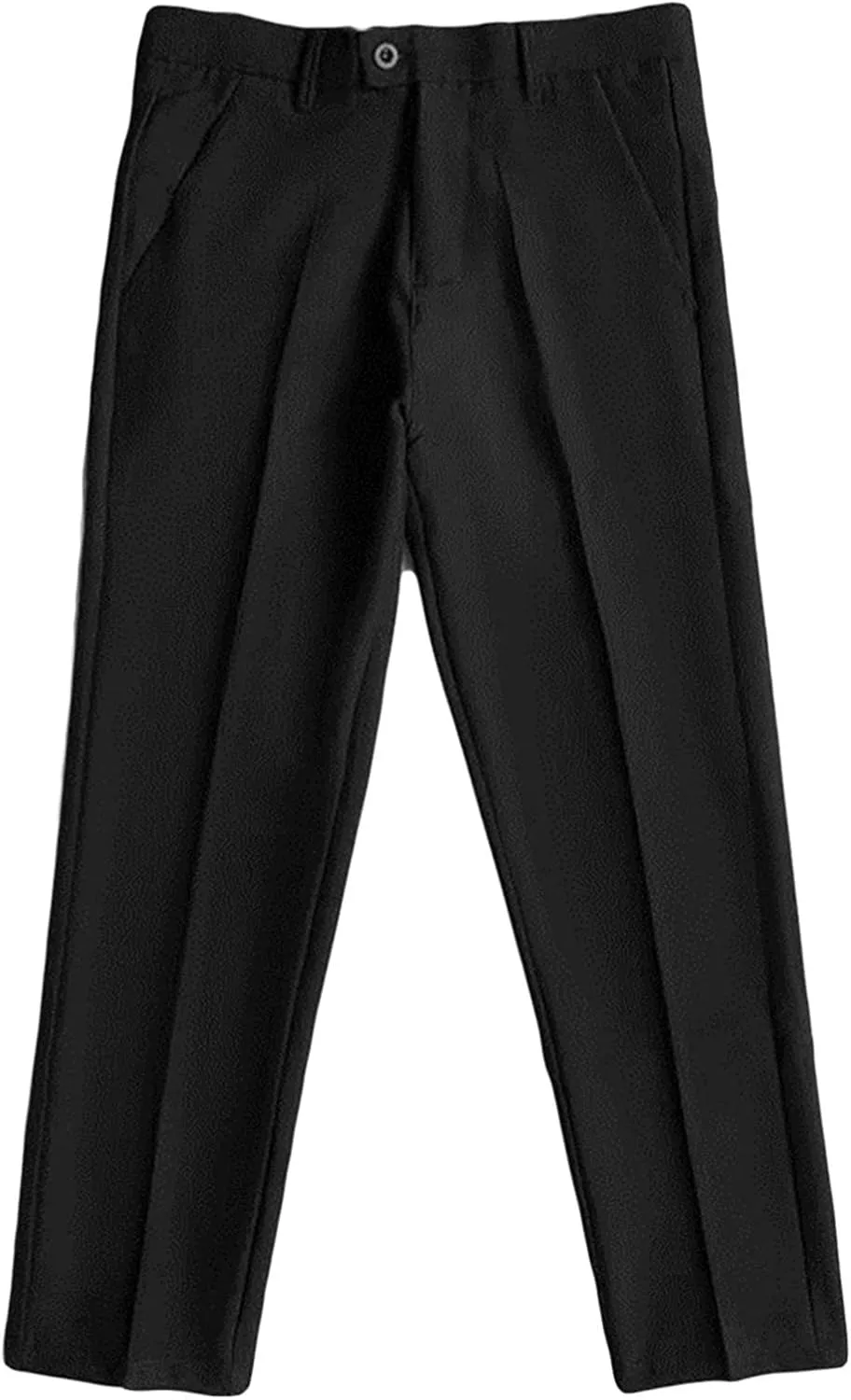 Men's Business Suit Pants Casual Pants Slim Fit Flex Flat Front Pant Stretch Tapered Chino Pants Trousers (28,Black)