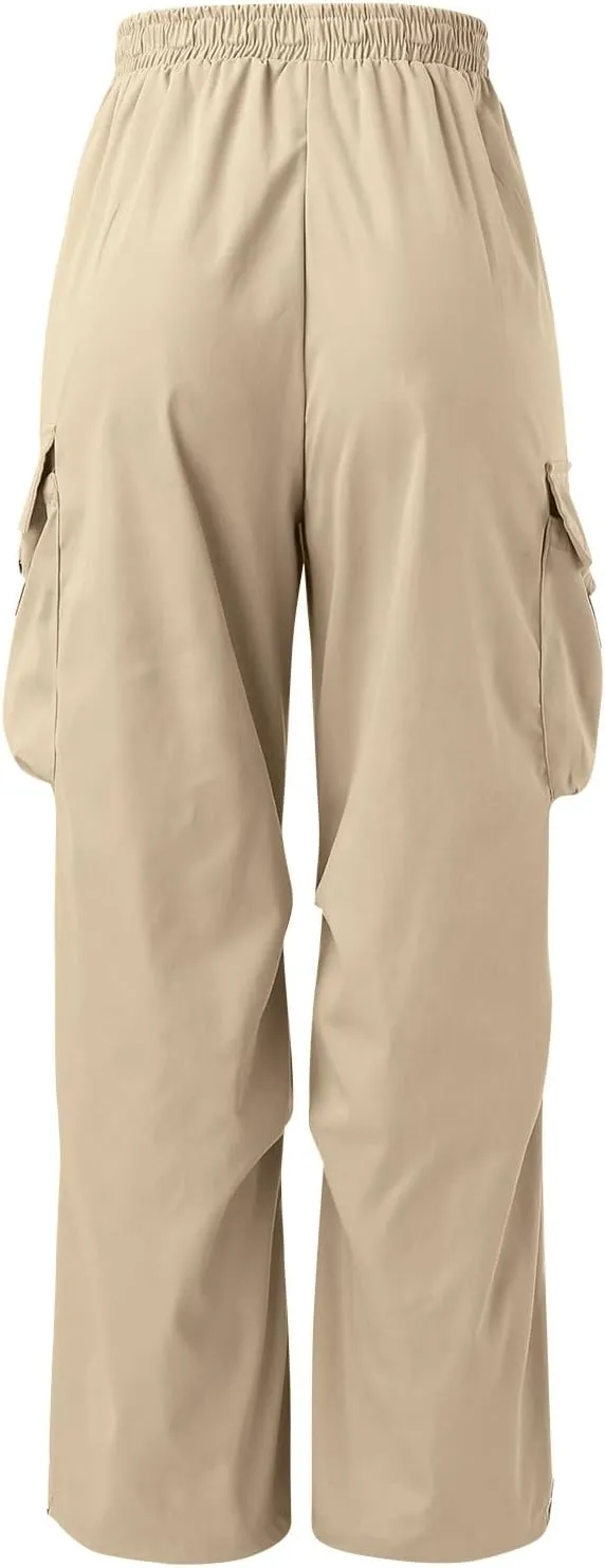 Mens Cargo Pants Casual Lightweight Drawstring Pant Hiking Pant with Multiple Pockets