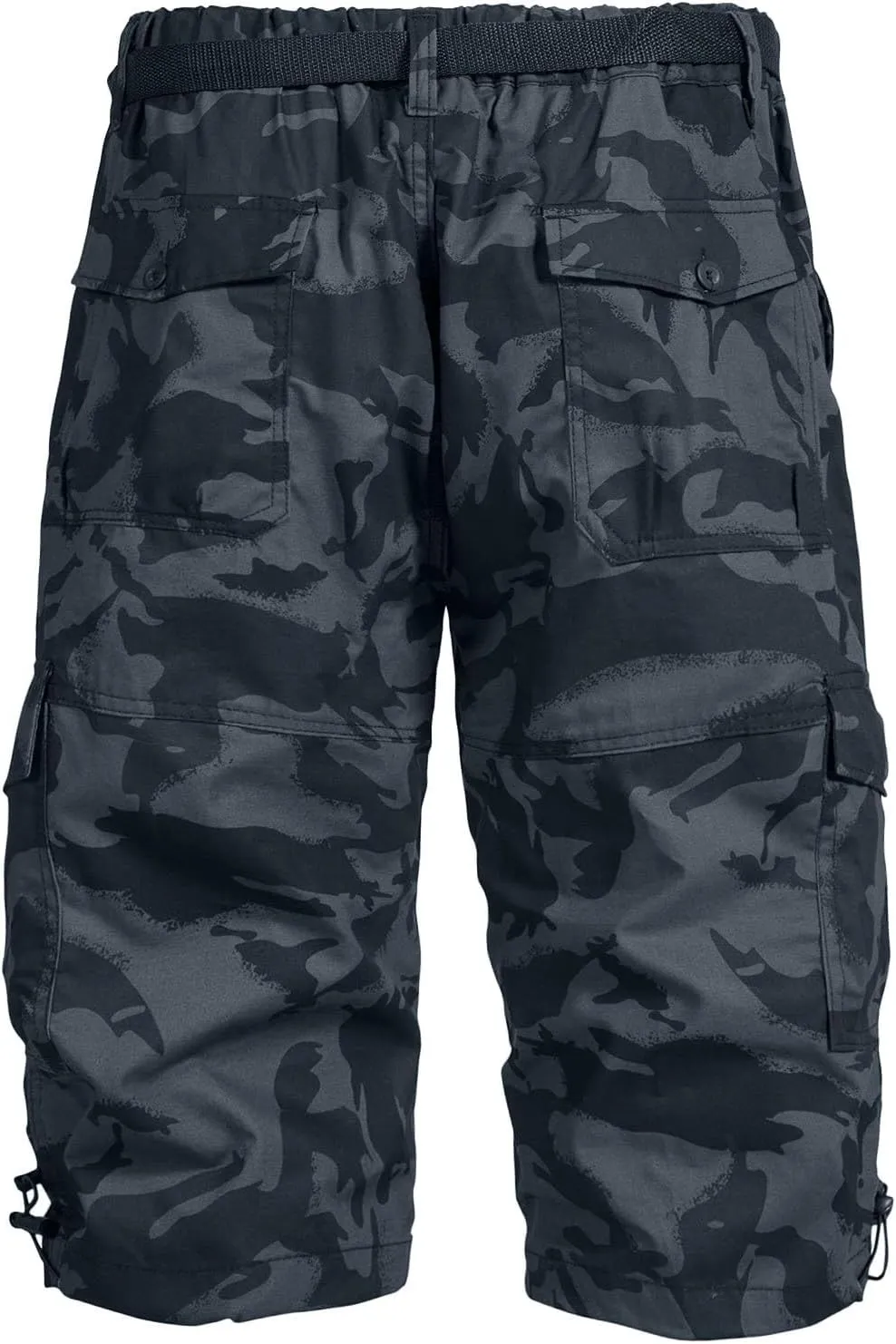 Mens Cargo Shorts 3/4 Relaxed Fit Army Tactical Running Shorts 7 Pockets Elastic Waist Cotton Sports Hiking Pants 2024 Trend