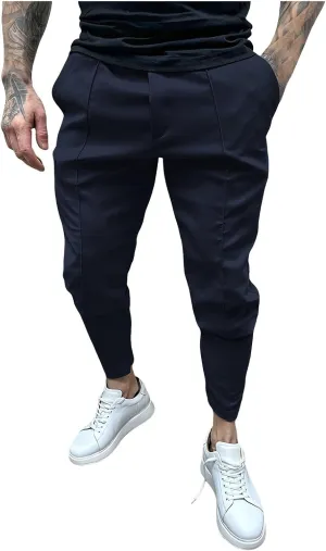 Men's Casual Cargo Chino Trousers Sport Jogging Slim Fit Trousers Linen Pants Men's Straight Tapered Fit Cargo Pants