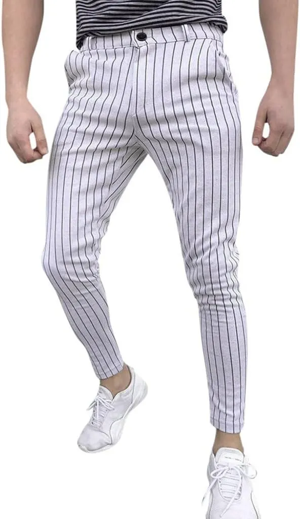 Mens Chinos Slim Fit Men's Casual Pants & Capris Men's Straight-Fit Casual Stretch Chino Trouser White Linen Trousers