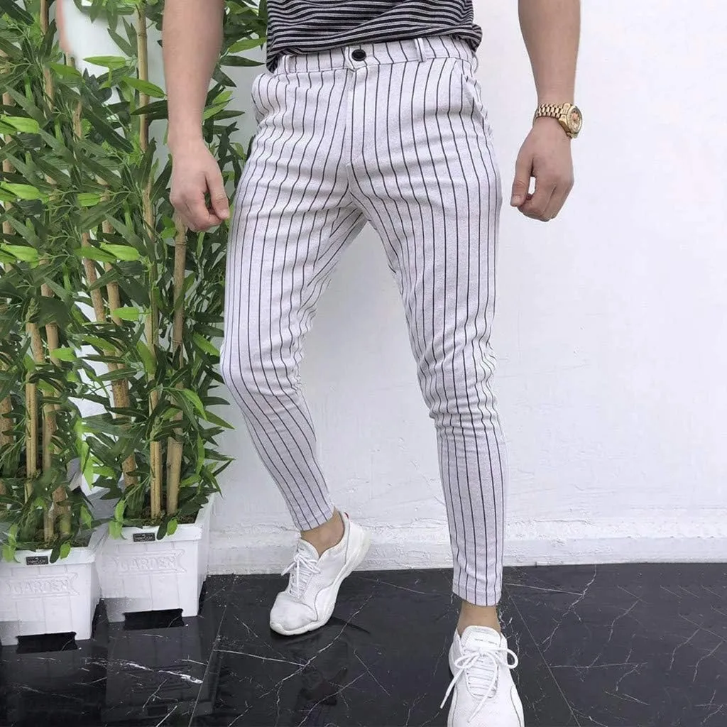 Mens Chinos Slim Fit Men's Casual Pants & Capris Men's Straight-Fit Casual Stretch Chino Trouser White Linen Trousers