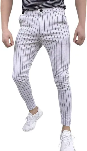 Mens Chinos Slim Fit Men's Casual Pants & Capris Men's Straight-Fit Casual Stretch Chino Trouser White Linen Trousers