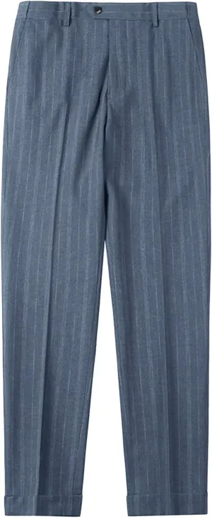 Men's Classic Athletic Pants Slim Fit Business Dress Pants Chino Pant Flat Front Straight Fit Suit Pant (34,Blue)