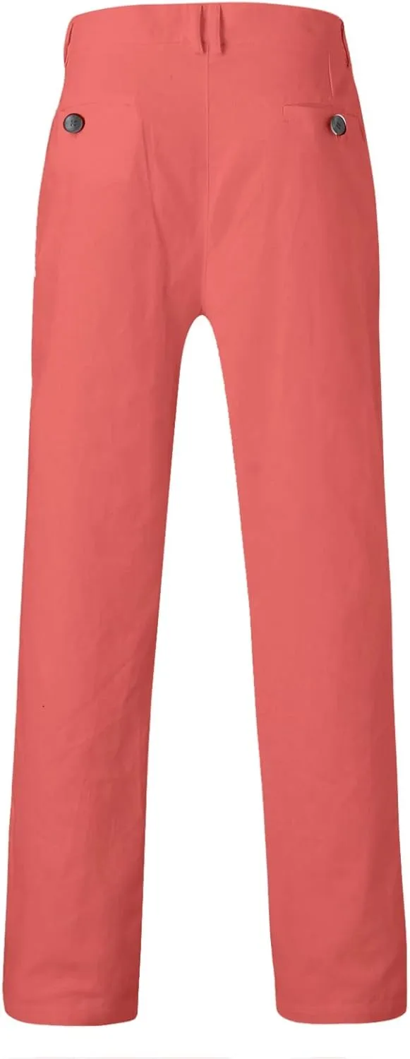 Mens Dress Pants,Fashion Slim Fit Chino Work Suit Pants Classic Expandable Waist Formal Dress Suit Trousers