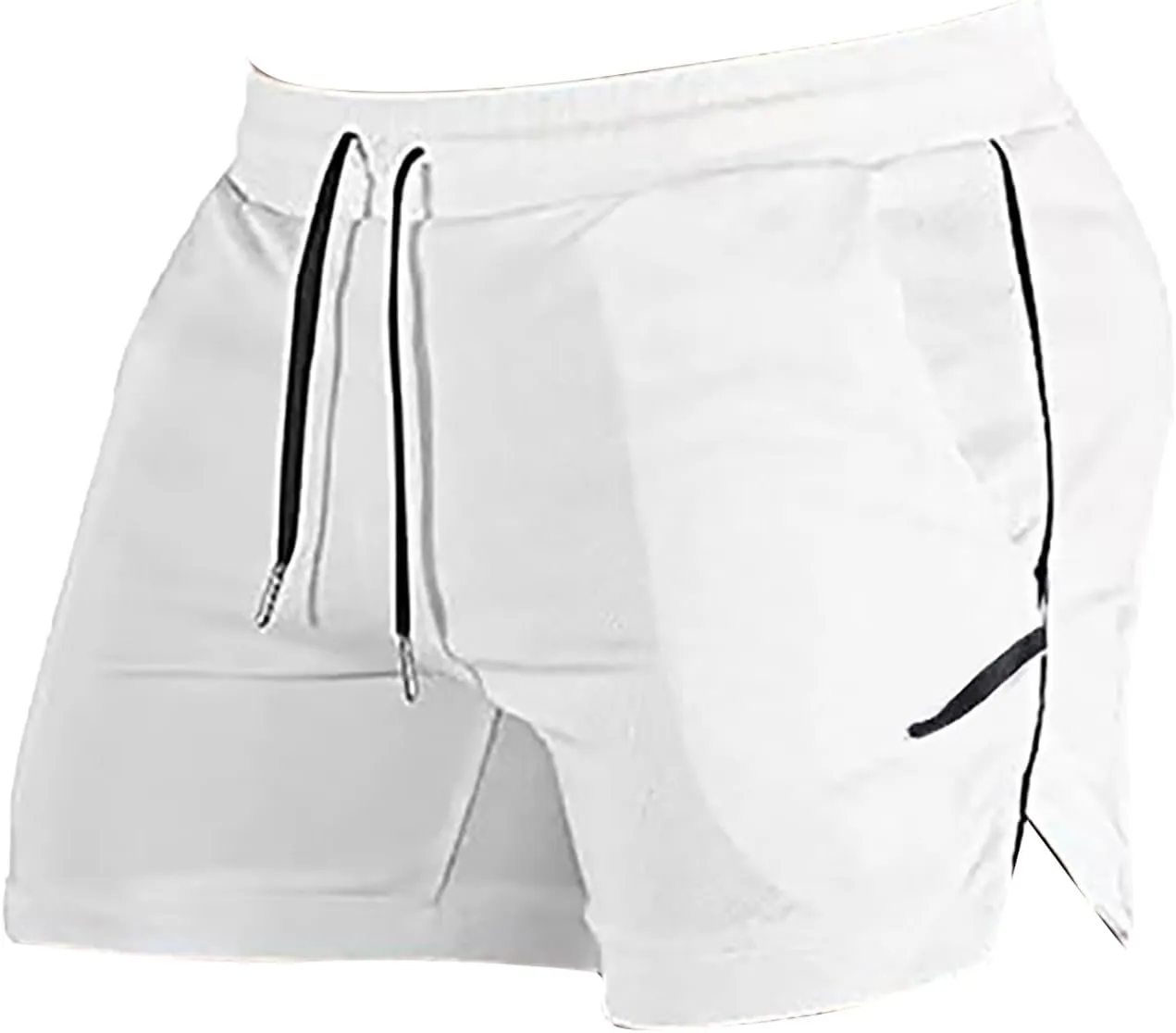 Mens Fitness Shorts Lightweight Quick Drying Combat Track Expandable Drawstring Capris Gym Bodybuilding Yoga Muscle Pant 2024