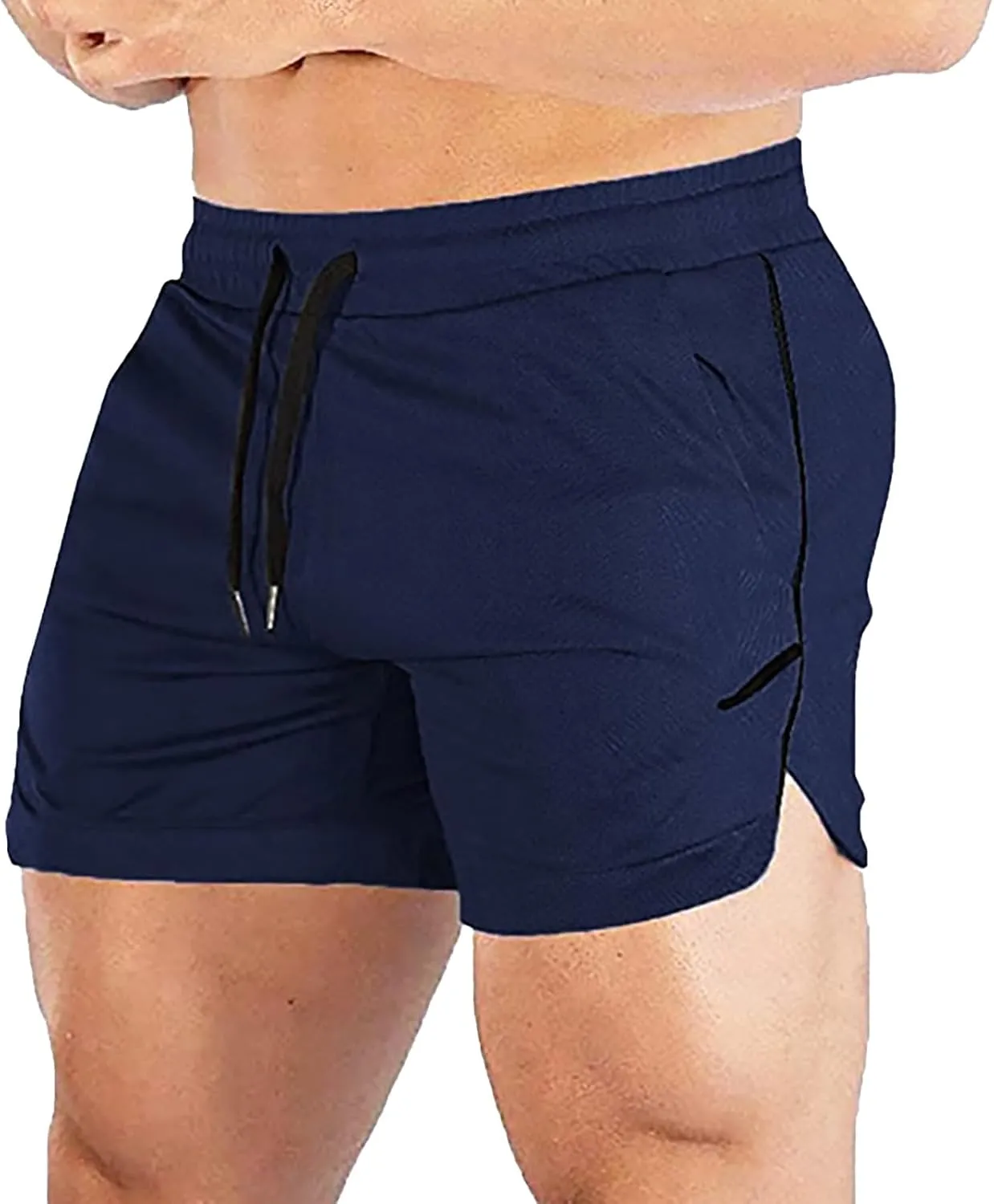 Mens Fitness Shorts Lightweight Quick Drying Combat Track Expandable Drawstring Capris Gym Bodybuilding Yoga Muscle Pant 2024